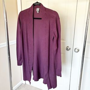 Burgundy Open Front Cardigan Size Small